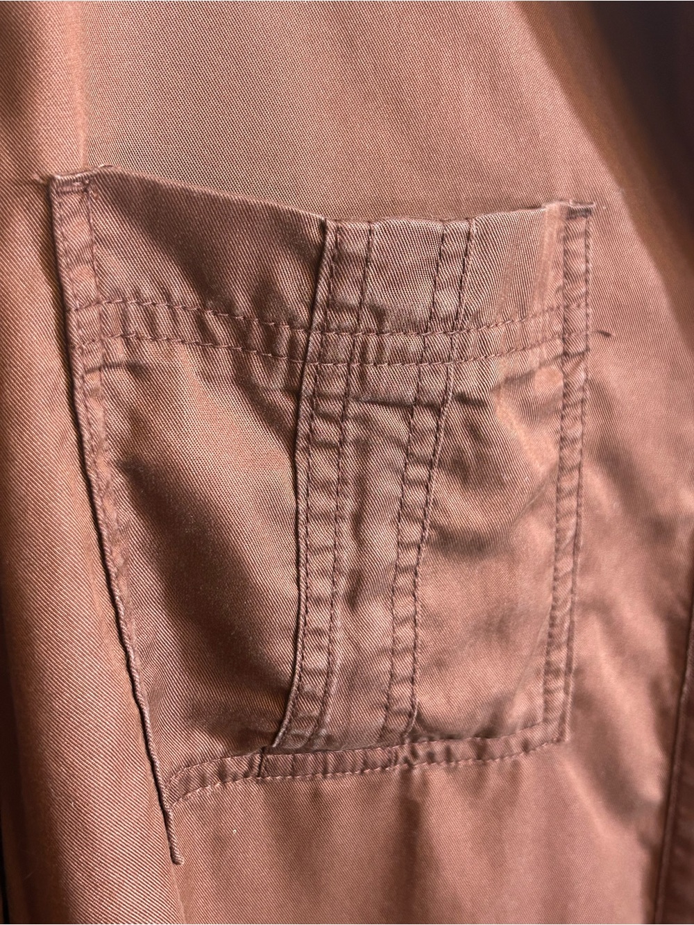 Westbound Brown Solid Lyocell Woven Button-Up Collared Shirt Pockets XL - Picture 3 of 6